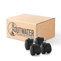 Outwater 2 in. Wheel Diameter, Black Nylon Swivel Hooded Samson Twin Wheel Caster, 4PK 3P1.14.00066